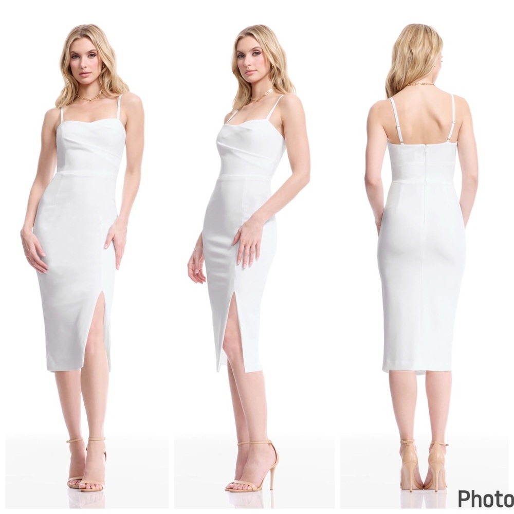 NWT Dress the Population Alana White Midi Dress Nordstrom Bridal Small‎